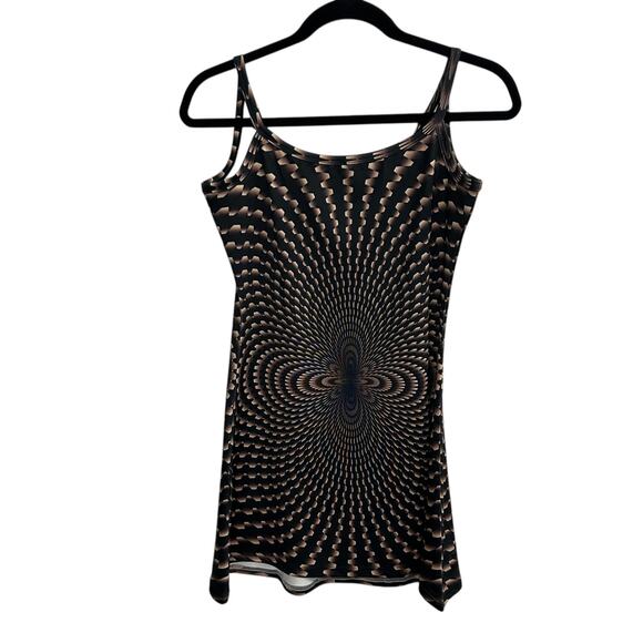 Y2K psychedelic‎ slip dress The Headspace recycled optical illusion size M - Picture 1 of 5